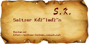 Saltzer Kálmán névjegykártya