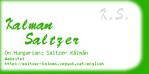kalman saltzer business card